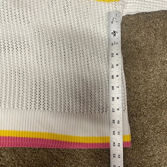 Torrid Pointelle Boxy Hoodie Sz 0 Large Colorful Stripe Cotton Pullover Beach - Picture 9 of 10